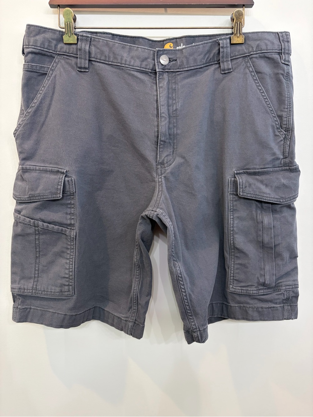 Carhartt Relaxed Fit Cargo Shorts Men’s Size 38 Gray Canvas Work Wear 103542029